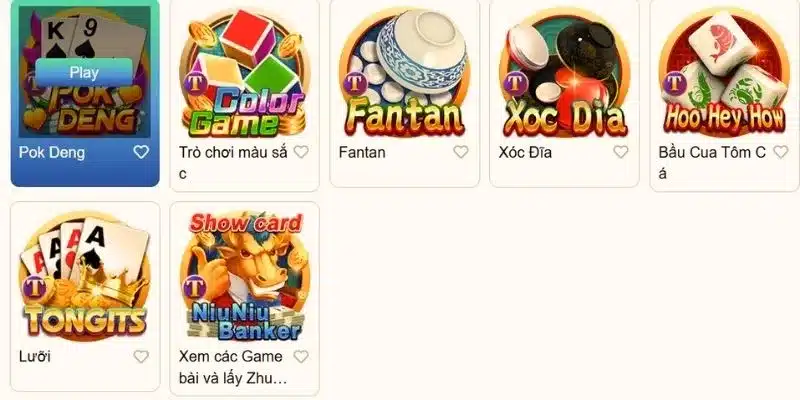 Hệ thống game bài tại TP88 đa dạng